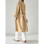 Breathable Long Lightweight Linen Rayon Draped Trench Coat