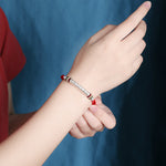 Buddha Stones 999 Sterling Silver Om Mani Padme Hum Protection Strength String Bracelet