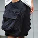 Large Pocket Zipper Casual Loose Shorts