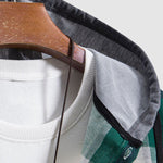 Men's Thin Plaid Button-Up Hooded Shirt