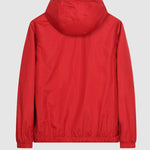 Men's Solid Color Waterproof Dual Pocket Zip Hooded Jacket