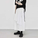 Irregular Multi-layered Strappy Wide-leg Pants Skirt