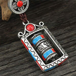 Buddha Stones Six True Words Prayer Wheel Rotation Knot Blessing Keychain Decoration