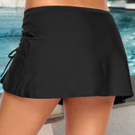 Zeagoo Women's Drawstring Side Slit Swim Skirt High Waist Bikini Bottoms
