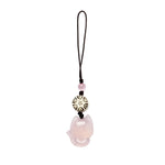 Buddha Stones Natural Chalcedony Fox Harmony Phone Hanging Decoration