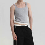 Square Neck Ribbed Slim Fit Tank Top
