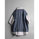 Japanese Style Contrast Color Stitching Fake Two-piece Vest T-shirt