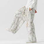 Retro Tie-dye Casual Straight Wide-leg Pants