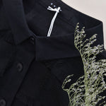 Tassel-trimmed Patchwork Lapel Loose Shirt