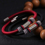 Buddha Stones 925 Sterling Silver Om Mani Padme Hum Peace Red String Bracelet