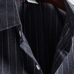 Men's Classic Striped Pocketless Button Casual Short Sleeve Shirt