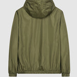 Men's Solid Color Waterproof Dual Pocket Zip Hooded Jacket