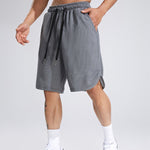 Men's waffle texture letter embroidered casual sports shorts