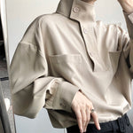 Thick Stand Collar Loose Shirt