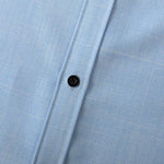 Men's solid color Cotton-linen button casual short-sleeved shirt
