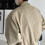 Autumn Solid Color Zip Short Jacket