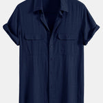 Linen Rayon Blend Pocket Utility Shirt