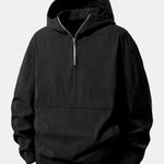 Relax Fit Corduroy Half-Zip Hooded Pullover