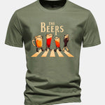 Regular Fit Beer Print Cotton T-Shirt