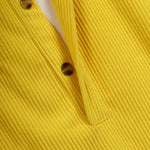 Men's Corduroy Lapel Half Button Long Sleeve Shirt