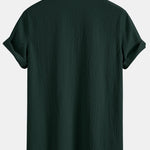 Crinkled Textured V Neck Shirt