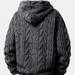 Geometric Jacquard Teddy Hoodie