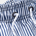 Linen Look Cotton Button Up Shirt & Stripe Print Swim Shorts