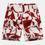 Color Block Print Zipper Pocket Shorts