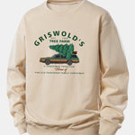 Car Christmas Tree Print Relax Fit Sweatshirt