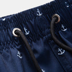 Regular Fit Anchor Print Cotton T-Shirt & Anchor Print Drawstring Swim Shorts