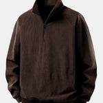 Quarter Zip Corduroy Raglan Sleeve Sweatshirt