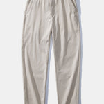 Long Sleeve Stripe Button Up Shirt & Elastic Waist Straight Leg Trousers