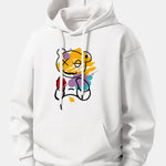 Graffiti Bear Print Relax Fit Hoodie