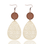 Eliana - Vintage Style Hollow-Out PU Leather Drop Earrings