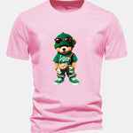 Regular Fit Trendy Bear Print Cotton T-Shirt