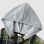 Men's casual plaid thin hooded jacket