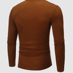 Men's Turtleneck Solid Color Lightweight Skin-Friendly Basic Pullover T-Shirt