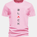 Regular Fit Black Print Cotton T-Shirt