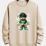 Graffiti Bear Print Relax Fit Sweatshirt