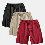 3 Pieces Diamond Geometric Jacquard Drawstring Shorts