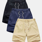 3 Pieces Linen Drawstring Shorts