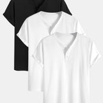 3 Pieces Cotton Henley T-Shirts