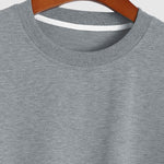Men's solid color basic round neck casual sweatshirt