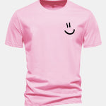 Regular Fit Smiley Face Print Cotton T-Shirt