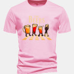 Regular Fit Beer Print Cotton T-Shirt