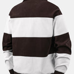 Contrast Corduroy Polo Sweatshirt & Corduroy Jogger Pants