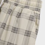 Men's corduroy plaid casual elastic waist shorts
