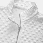 Checkerboard Jacquard Quarter Zip Sweatshirt