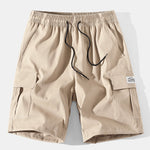 Solid Color Cargo Drawstring Shorts