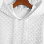 Checkerboard Jacquard  Arc Hem Hooded T-Shirt